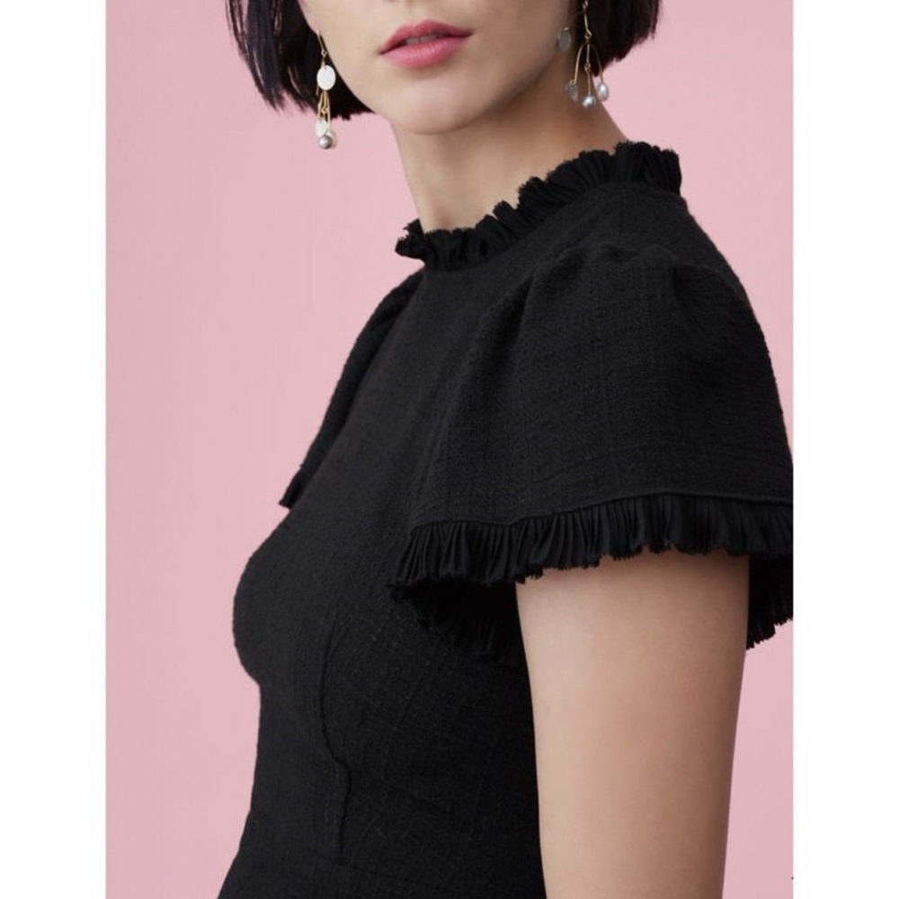 Rebecca Taylor • Clare Short Sleeve Tweed Dress in Black - Picture 5 of 12